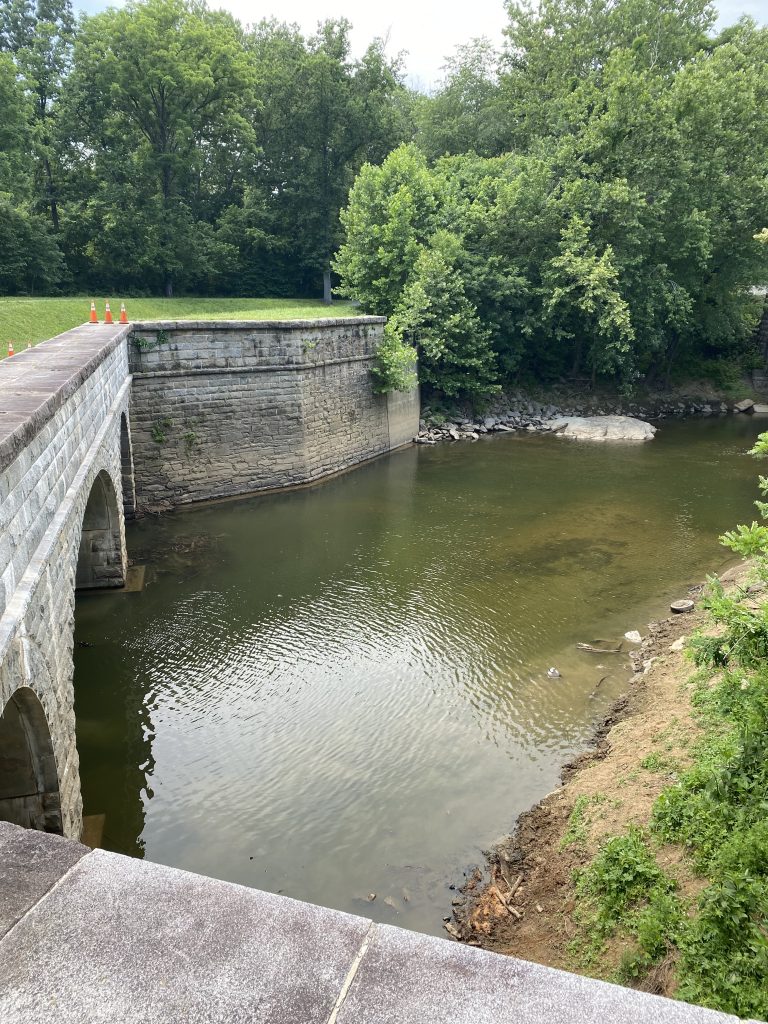 Cleared waterway after clean-up.